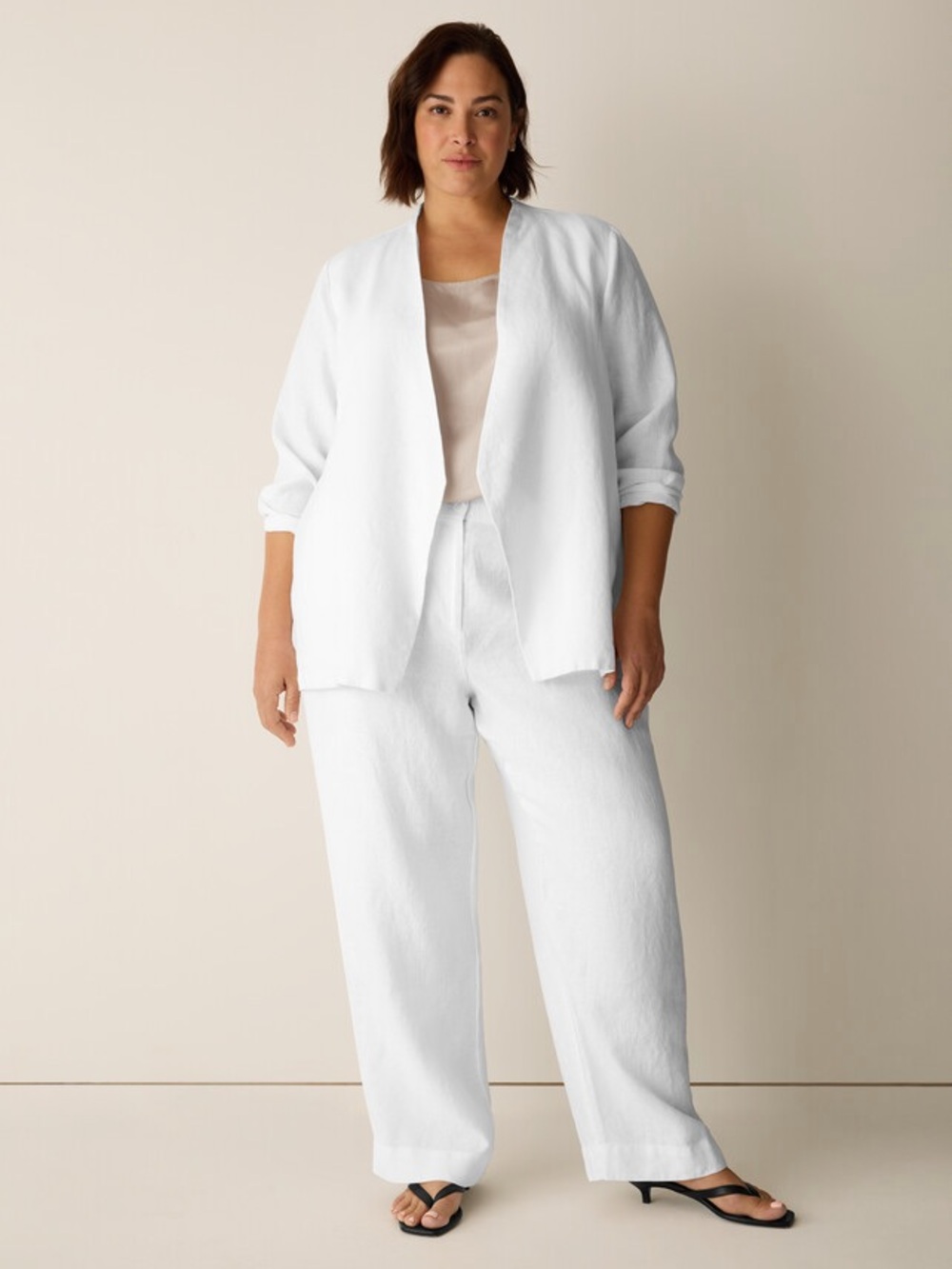 Eileen Fisher Heavy Organic Linen Full-Length Straight Trouser new nvr worn med! - Picture 6 of 7